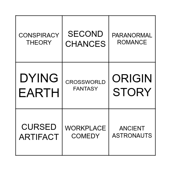 Tempest Raven Judging Bingo Card