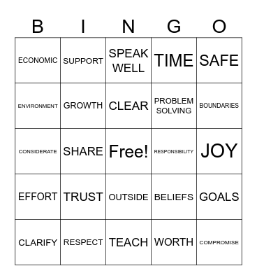 POWER, CONTROL AND EQUALITY#2 Bingo Card