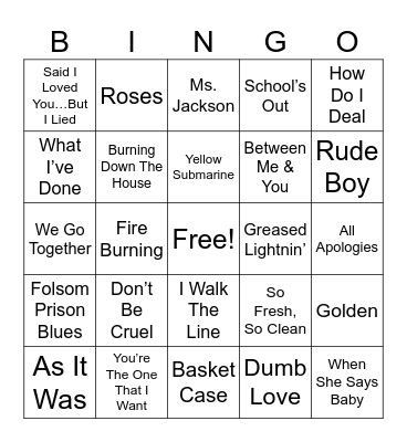 February Birthdays Bingo Card