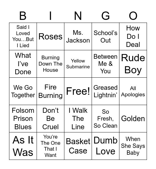 February Birthdays Bingo Card