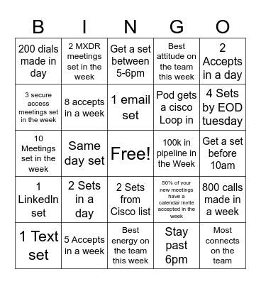 SDR Bingo Card