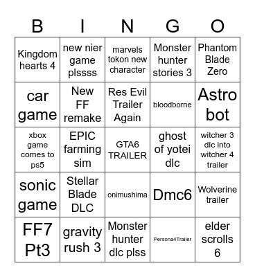 State of play feb 12 Bingo Card