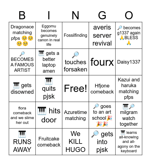 🎹🔎 summer 2026 bingo Card