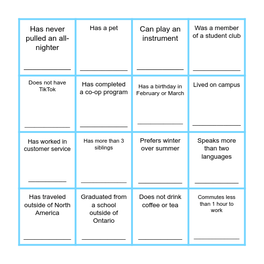 Propel Get-to-know Bingo Card