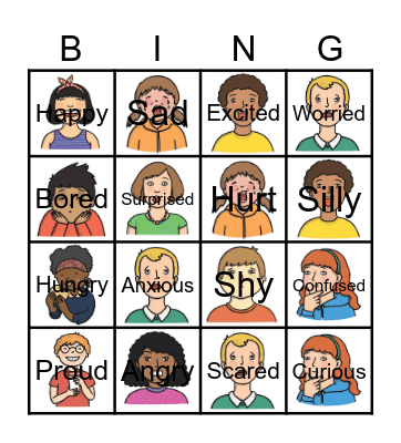 Feelings Bingo Card