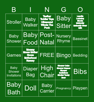 Samantha & Abel's Baby Shower Bingo! Bingo Card
