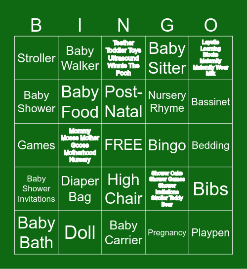 Samantha & Abel's Baby Shower Bingo! Bingo Card