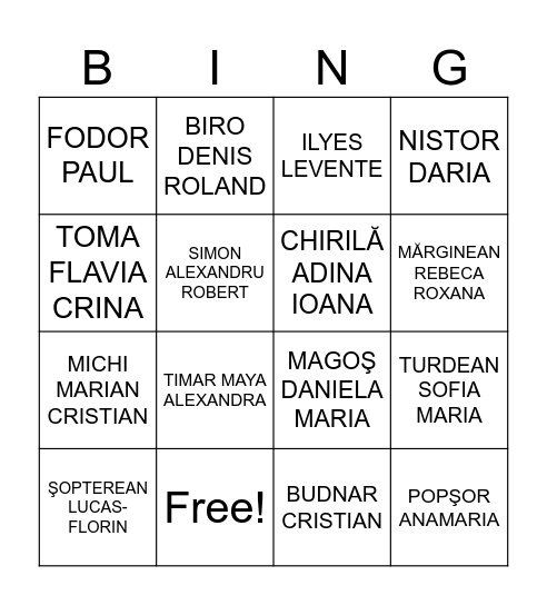 7B, 2025-2026 Bingo Card