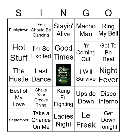 Disco Bingo Card
