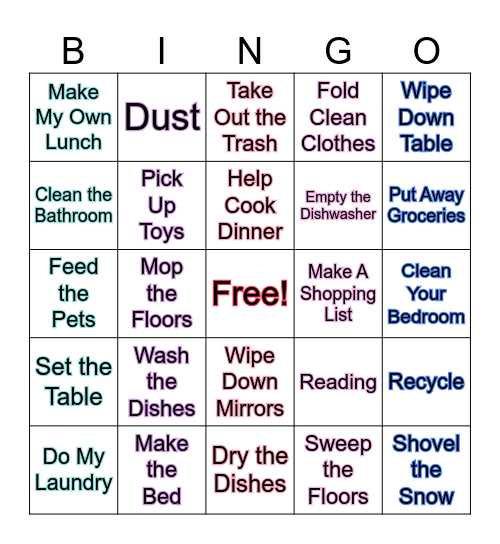 Life Skills !!! Bingo Card