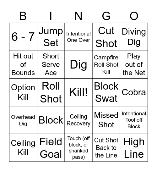OASIS BINGO Card