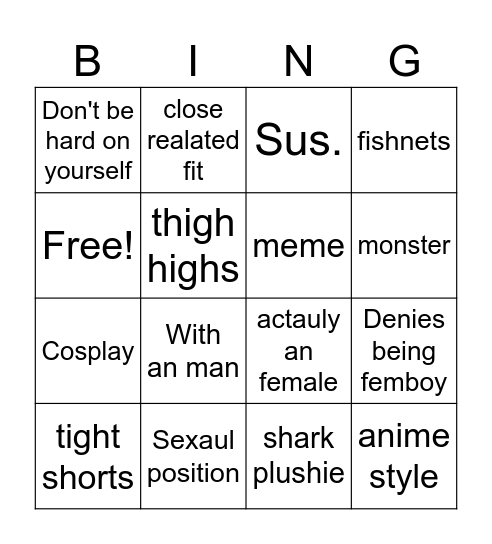 Femboys on pinterest Bingo Card