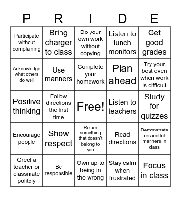 Red Devil Bingo Card