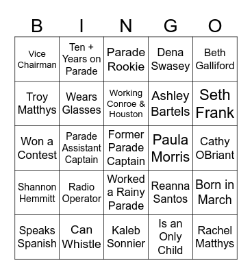 Speakers BINGO Card