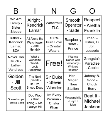 Black History Month Bingo Card