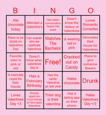 Galentines Bingo <3 Bingo Card