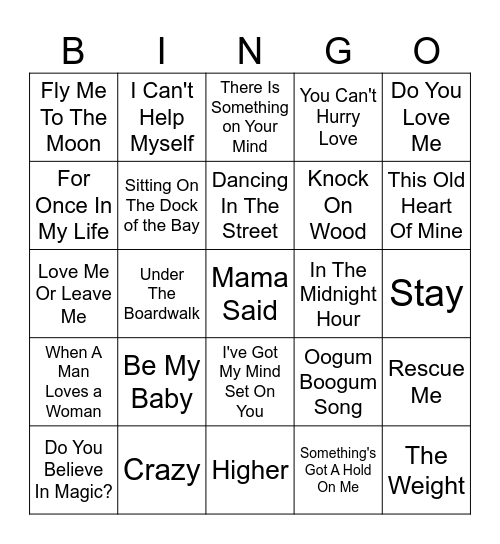 V Bingo 1 - titles Bingo Card