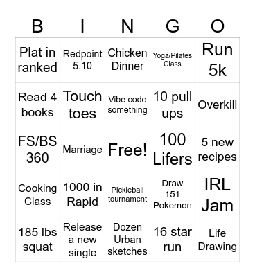 2026 Bingo Card