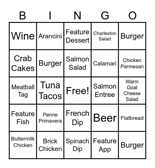 Ozzie's Bingo Card