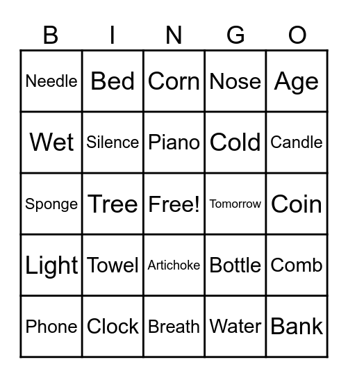 Riddle Bingo Card