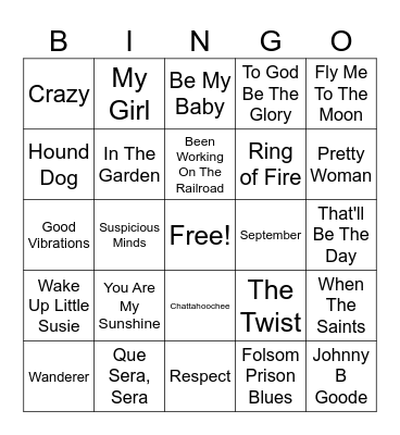 Music Bingo Card