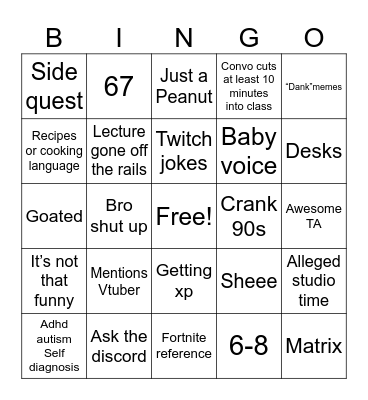 Perspective Bingo Card