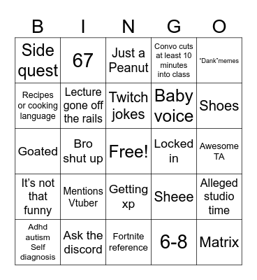 Perspective Bingo Card