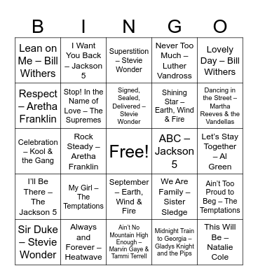Everybody Knows This One Bingo Card