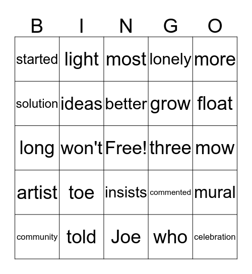 Unit 3 Week 3 Bingo Card