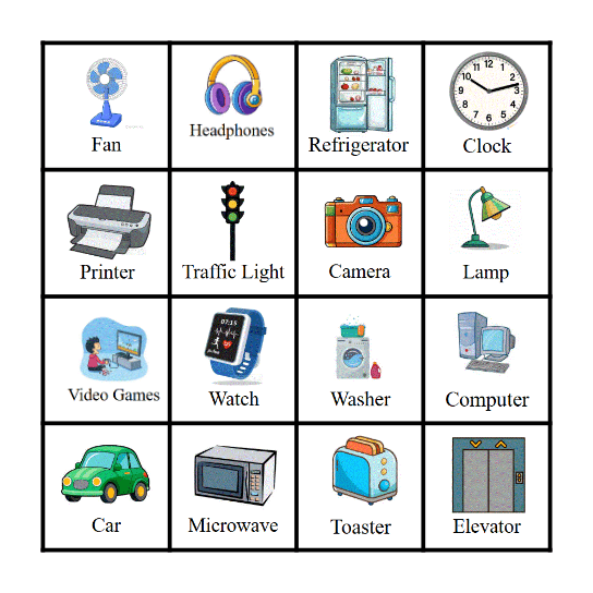 Technology Bingo Card