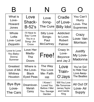 Love Bingo Card