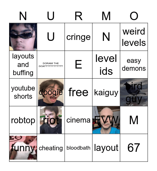 geomerty dash funny super funny play Bingo Card