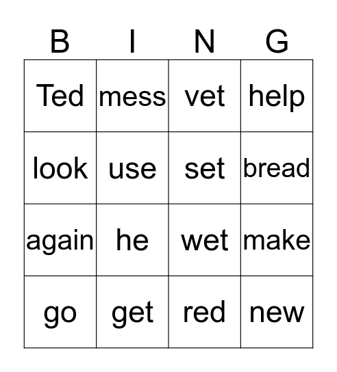 Ted Gets A Job Bingo Card