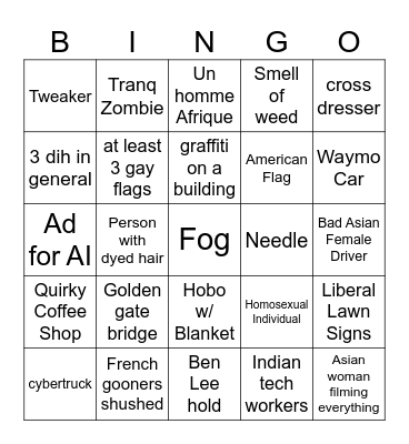 SF Bingo Card