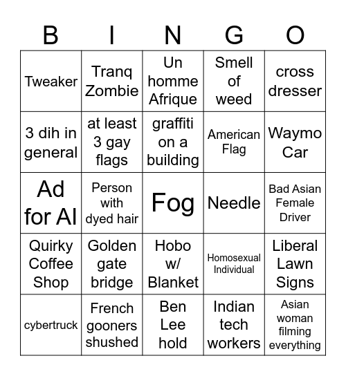 SF Bingo Card