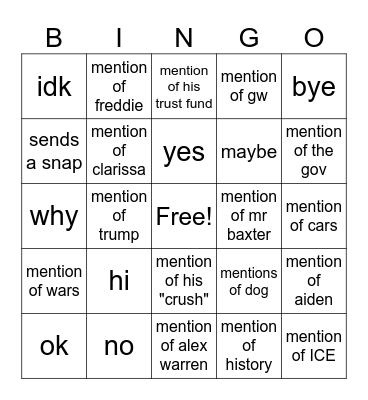 max bingo Card