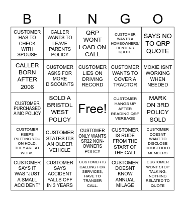 FRIDAY BINGO Card