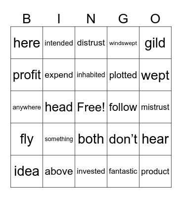 4th Grade Bingo Card
