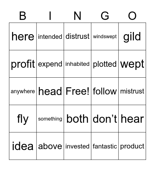 4th Grade Bingo Card