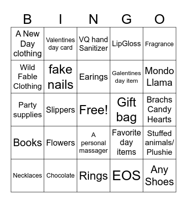 D 461 Valentines day Bingo contest!!! Bingo Card