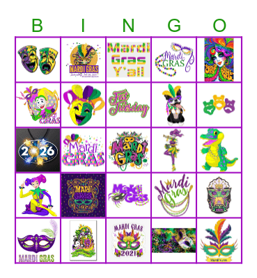 Mardi Gras Bingo Card