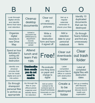 Rainy Day Records Refresh Bingo Card