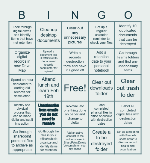 Rainy Day Records Refresh Bingo Card