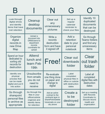 Rainy Day Records Refresh Bingo Card