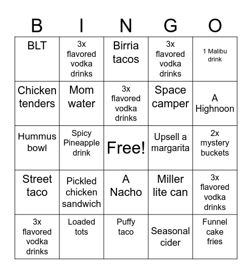 1st server to hit BINGO WINS!!! Bingo Card