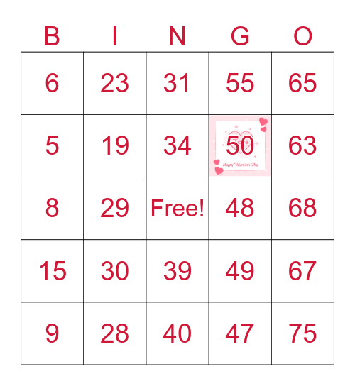 Happy Valentine's Day! Bingo Card