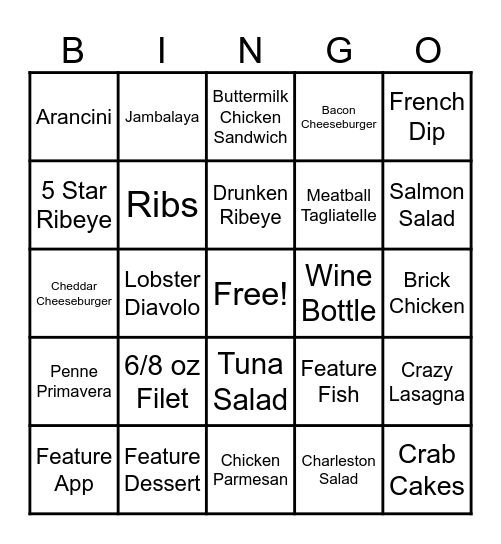 Ozzie's Bingo! Bingo Card