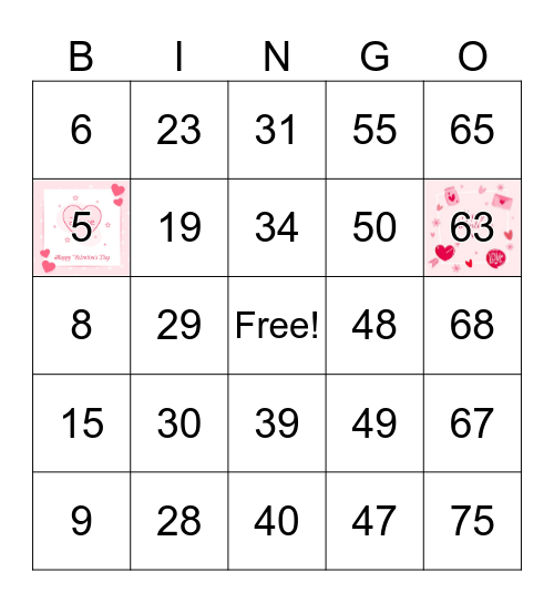 Happy Valentine's Day! Bingo Card