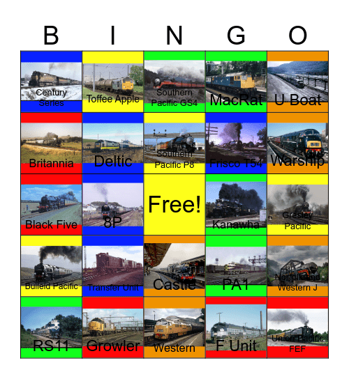 Tomy Trains that I would like to make after George Carlin's Death one day Bingo Card