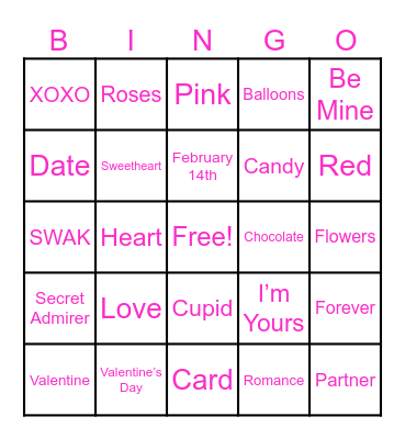 Valentine's Day Bingo Card